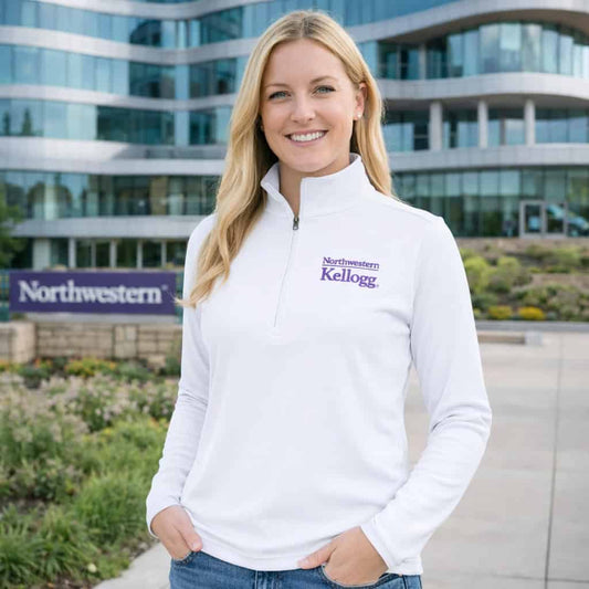 Kellogg Women's Antigua Tribute 1/2 Zip Pullover in White