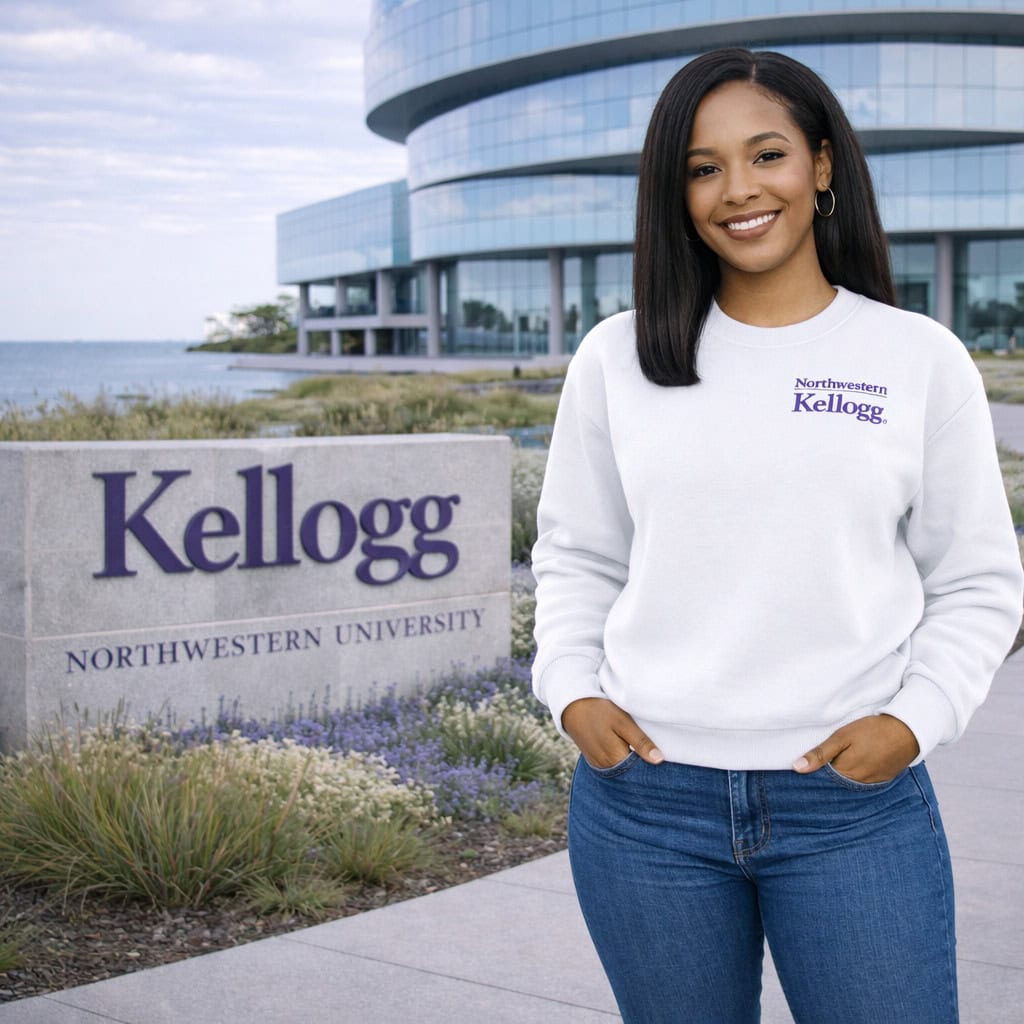 Northwestern I Kellogg Women's Antigua Victory Crewneck Sweatshirt in White