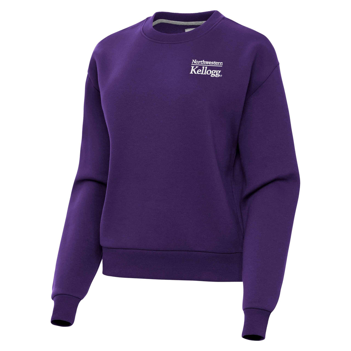 Northwestern I Kellogg Women's Antigua Victory Crewneck Sweatshirt in Purple Color-2