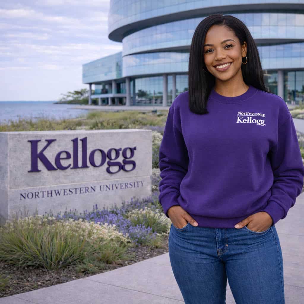 Northwestern I Kellogg Women's Antigua Victory Crewneck Sweatshirt in Purple Color