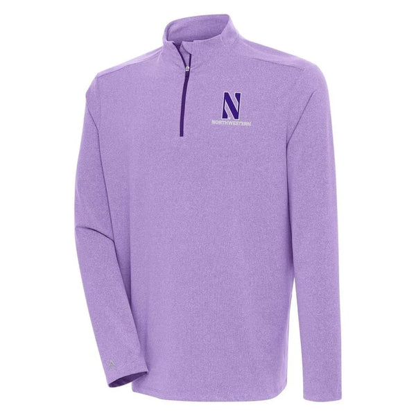Northwestern University Wildcats Antigua Men's Swing Set Dyed Heather Purple 1/4 Zip