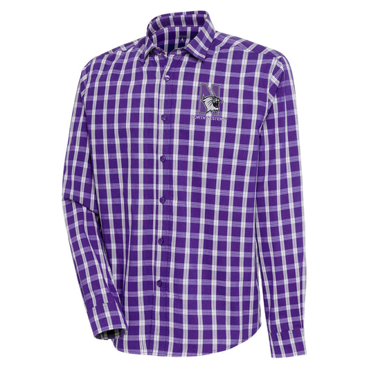 Northwestern University Wildcats Antigua Men's Carry Purple Long Sleeve Casual/Dress Shirt