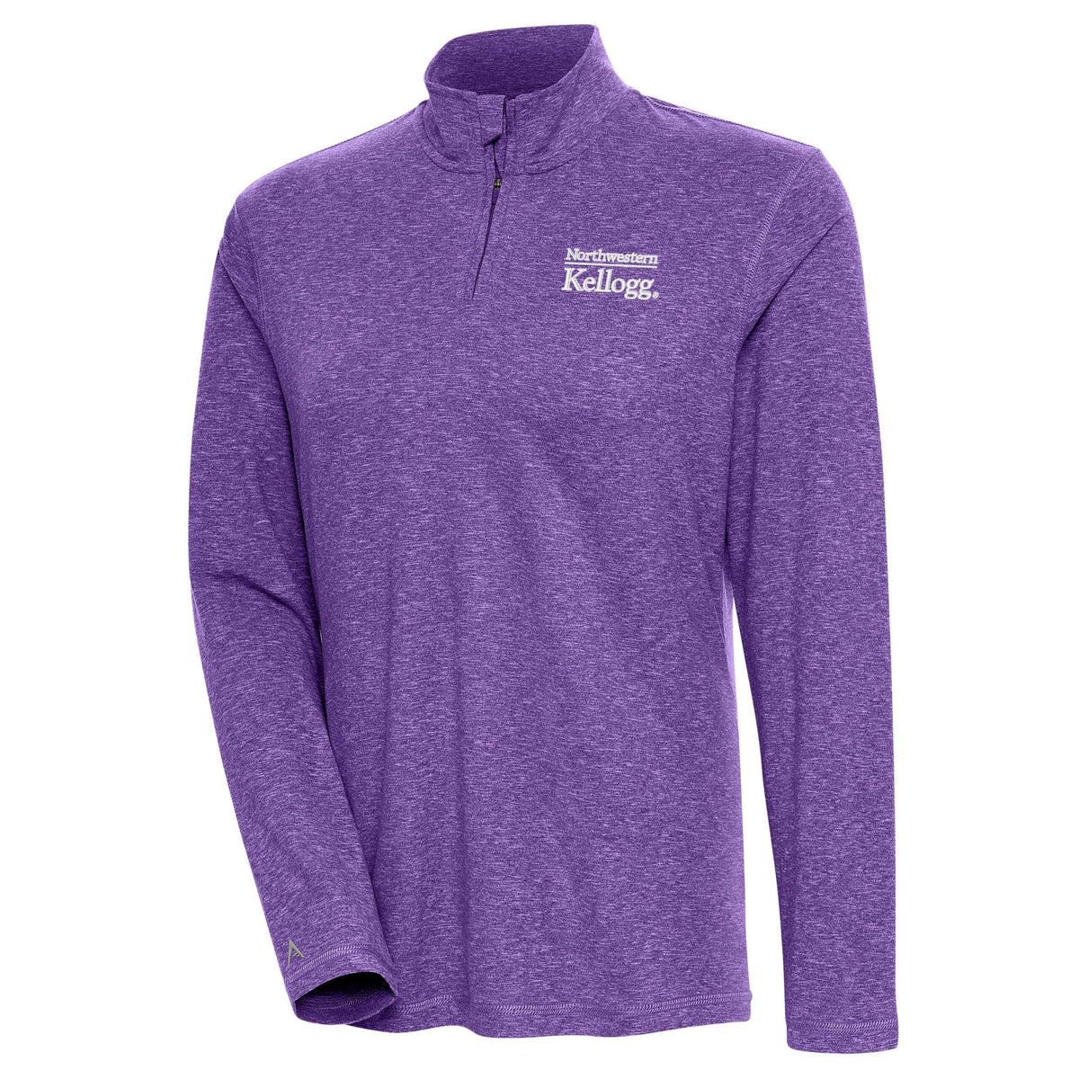 Northwestern I Kellogg Women's Antigua Confront Purple Heather 1/4 Zip Pullover