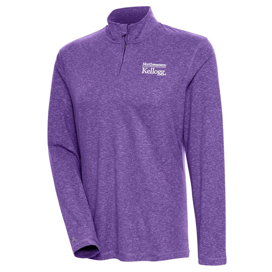 Northwestern I Kellogg Women's Antigua Confront Purple Heather 1/4 Zip Pullover