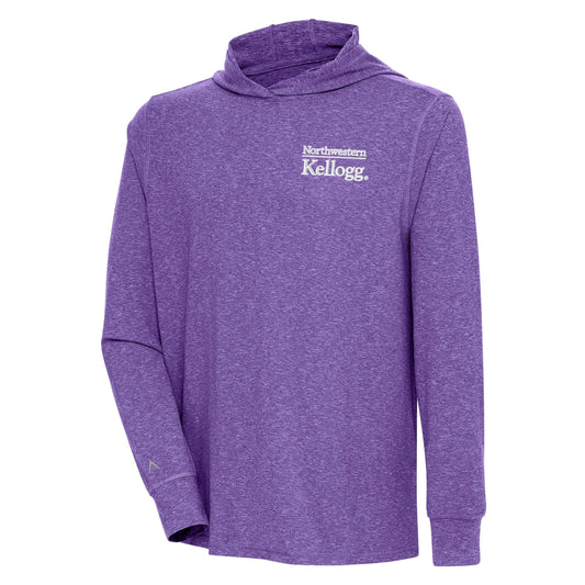 Northwestern I Kellogg Antigua Men's Purple Saga Hooded Tee