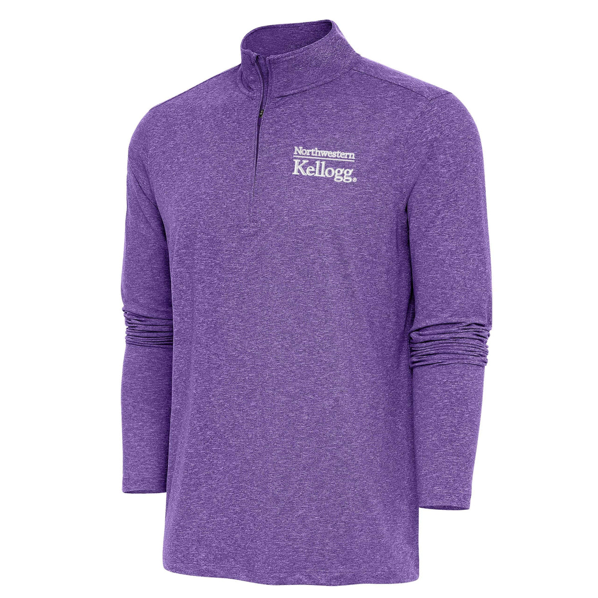 Northwestern I Kellogg Antigua Men's Hunk Purple Heather 1/4 Zip Pullover