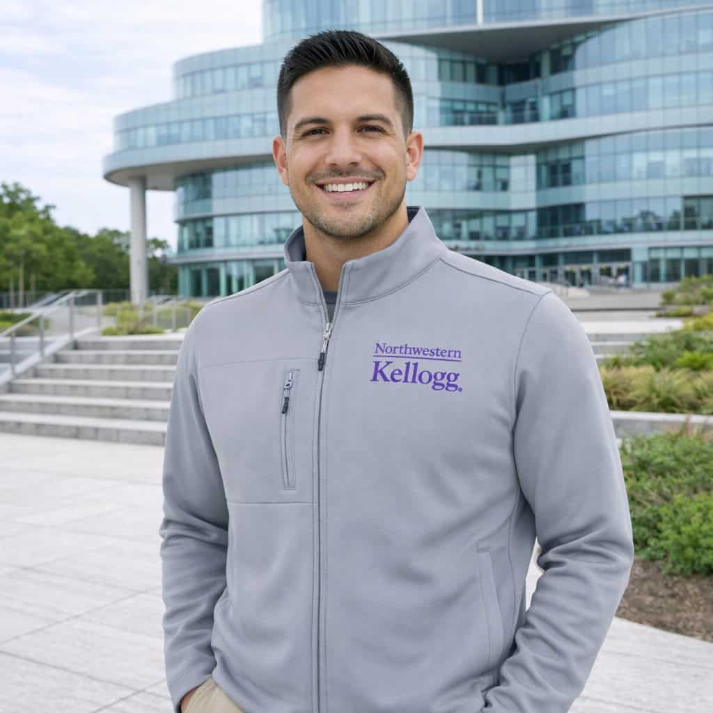 Northwestern I Kellogg Antigua Men's Objection Skyscraper Jacket