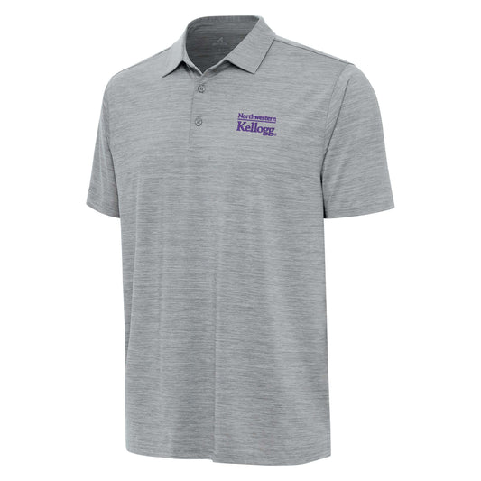 Northwestern I Kellogg Antigua Men's Layout Skyscraper Heather Polo Shirt -2
