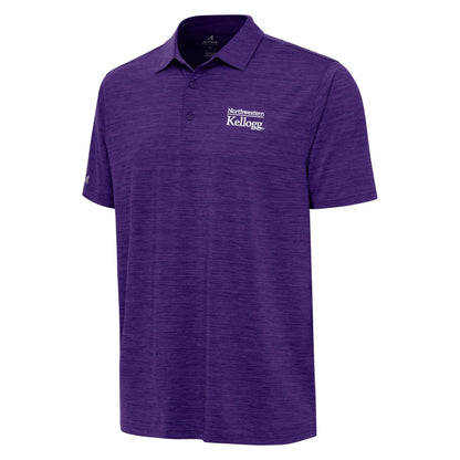 Northwestern I Kellogg Antigua Men's Layout Purple Heather Polo Shirt-2