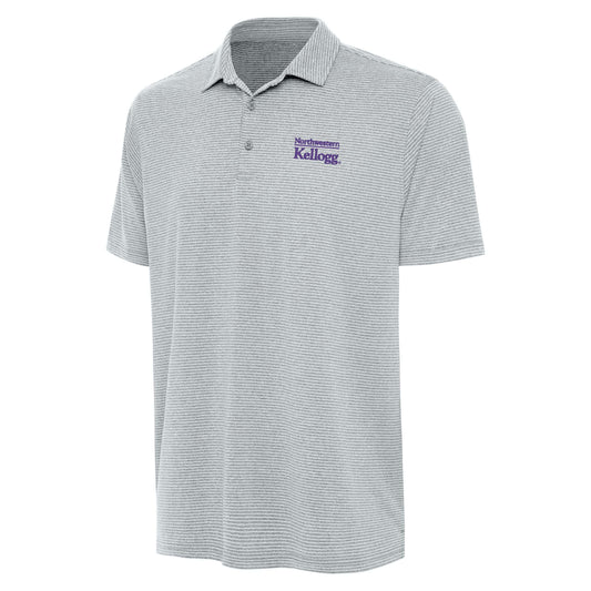 Northwestern I Kellogg Antigua Men's Scheme Skyscraper Heather Polo Shirt -2