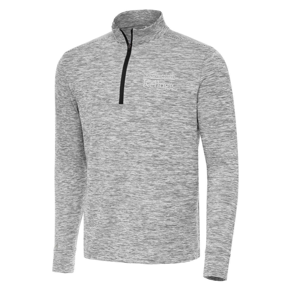 Northwestern I Kellogg Men's Antigua Black/White Cause 1/4 Zip Pullover -2