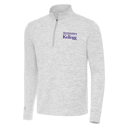 Northwestern I Kellogg Men's Antigua Grey/White Cause 1/4 Zip Pullover