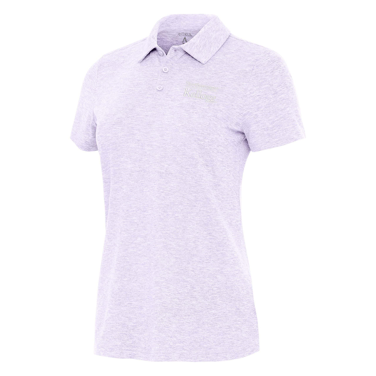 Northwestern I Kellogg Antigua Women's Matter Pastel Lilac Heather Polo-2