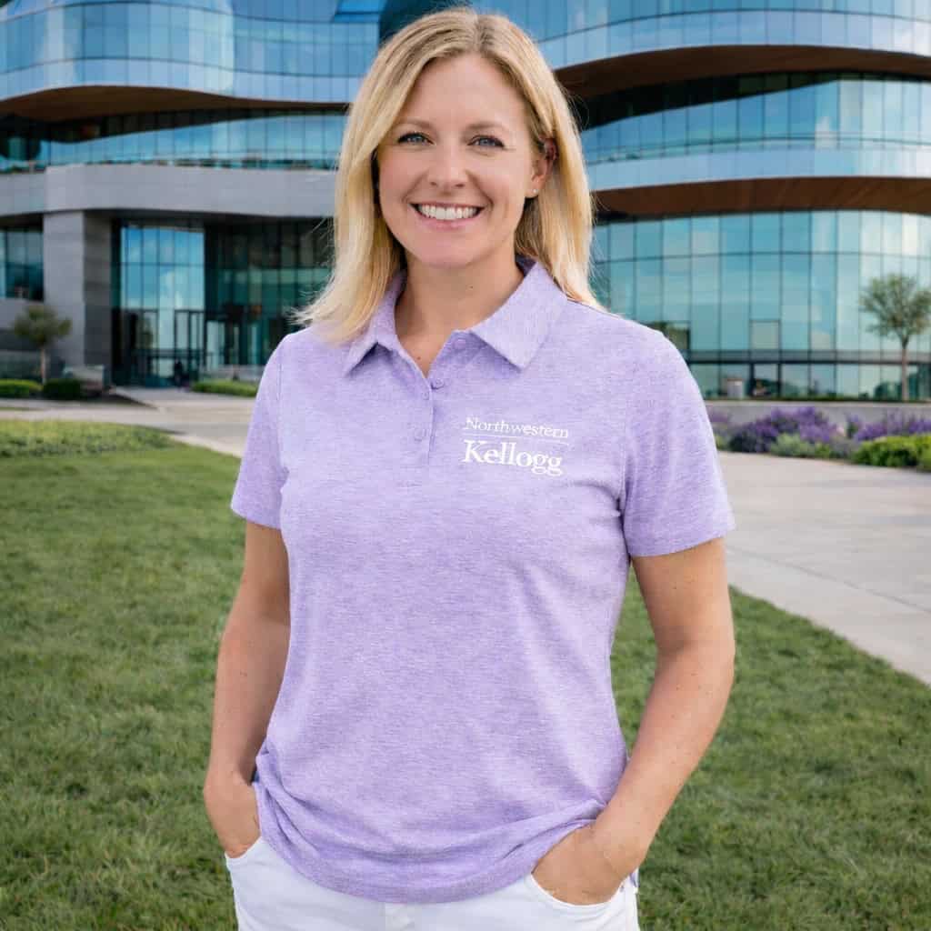 Northwestern I Kellogg Antigua Women's Matter Pastel Lilac Heather Polo
