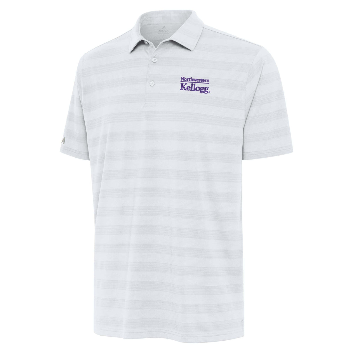 Northwestern I Kellogg Antigua Men's Tunnel White Multi Polo Shirt -2