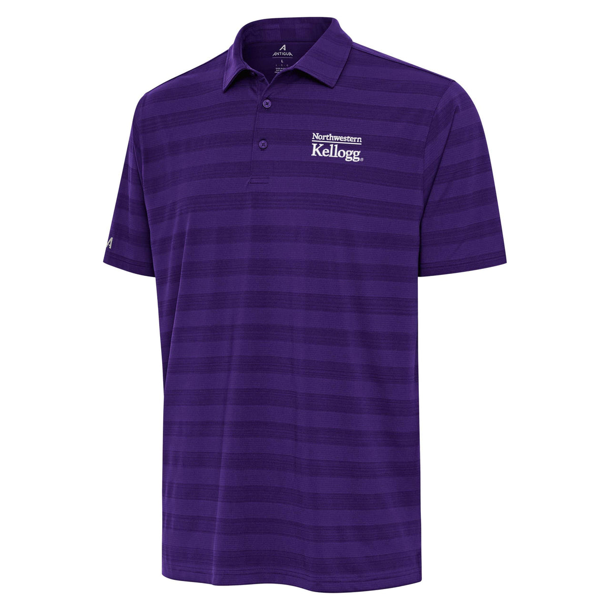 Northwestern I Kellogg Antigua Men's Tunnel Purple Multi Polo Shirt-2