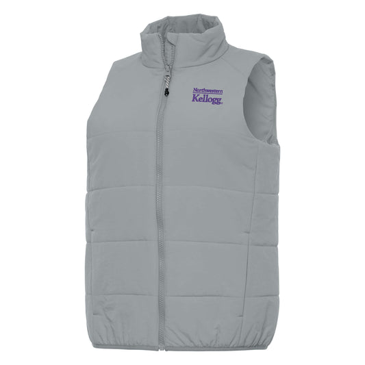 Northwestern I Kellogg Women's Antigua Experience FZ Vest in Skyscraper Color -2