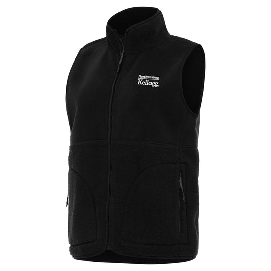 Northwestern I Kellogg Women's Antigua Nostalgic FZ Vest in Black Color -2