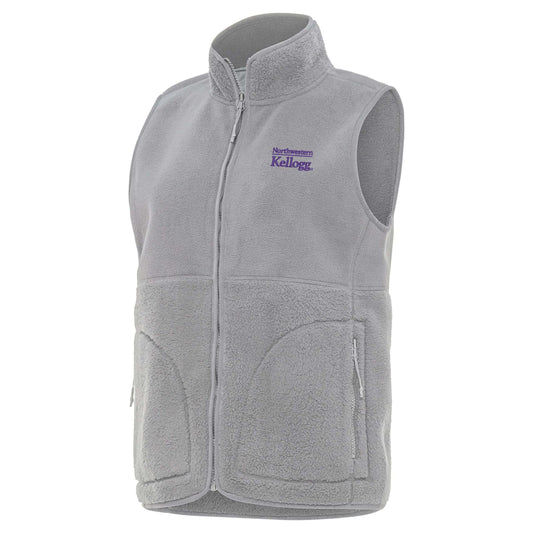 Northwestern I Kellogg Women's Antigua Nostalgic FZ Vest in Skyscraper Color -2