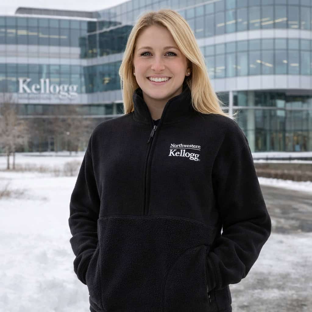 Northwestern I Kellogg Women's Antigua Black Figure 1/4 Zip Pullover