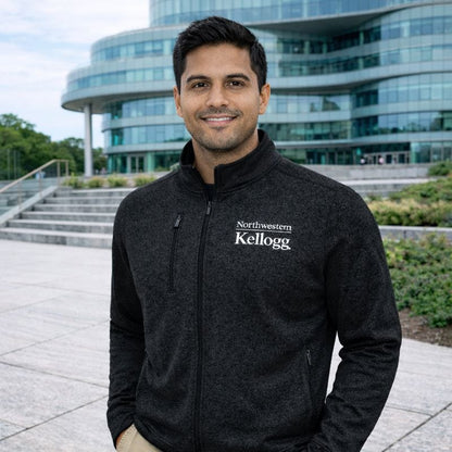 Northwestern I Kellogg Antigua Men's Hold-Up Black Heather Jacket
