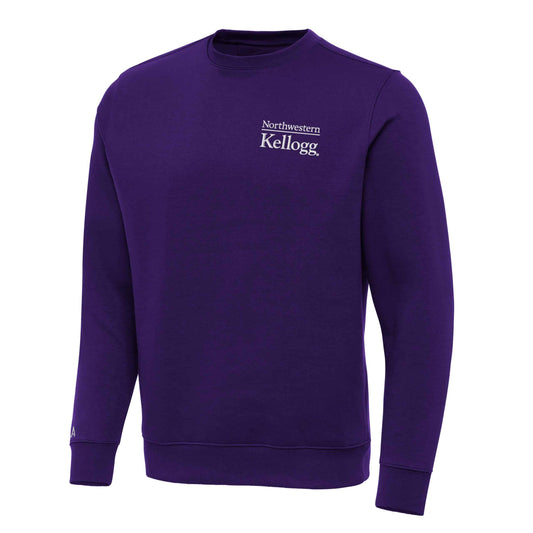 Northwestern I Kellogg Antigua Men's Victory Purple Crewneck Sweatshirt-2