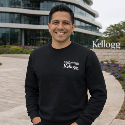 Northwestern I Kellogg Antigua Men's Victory Black Crewneck Sweatshirt
