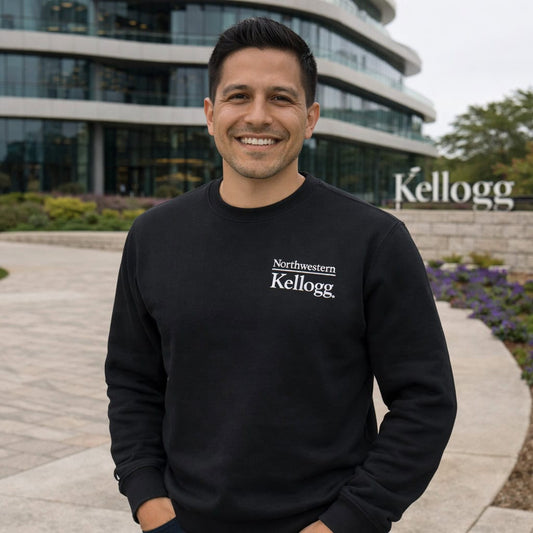 Northwestern I Kellogg Antigua Men's Victory Black Crewneck Sweatshirt