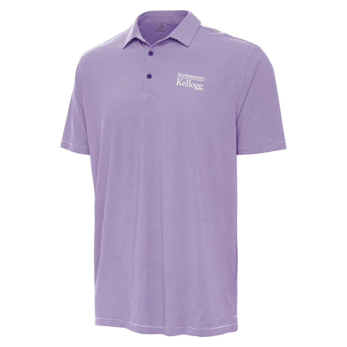 Northwestern I Kellogg Antigua Men's Twine Purple/White Polo Shirt -2