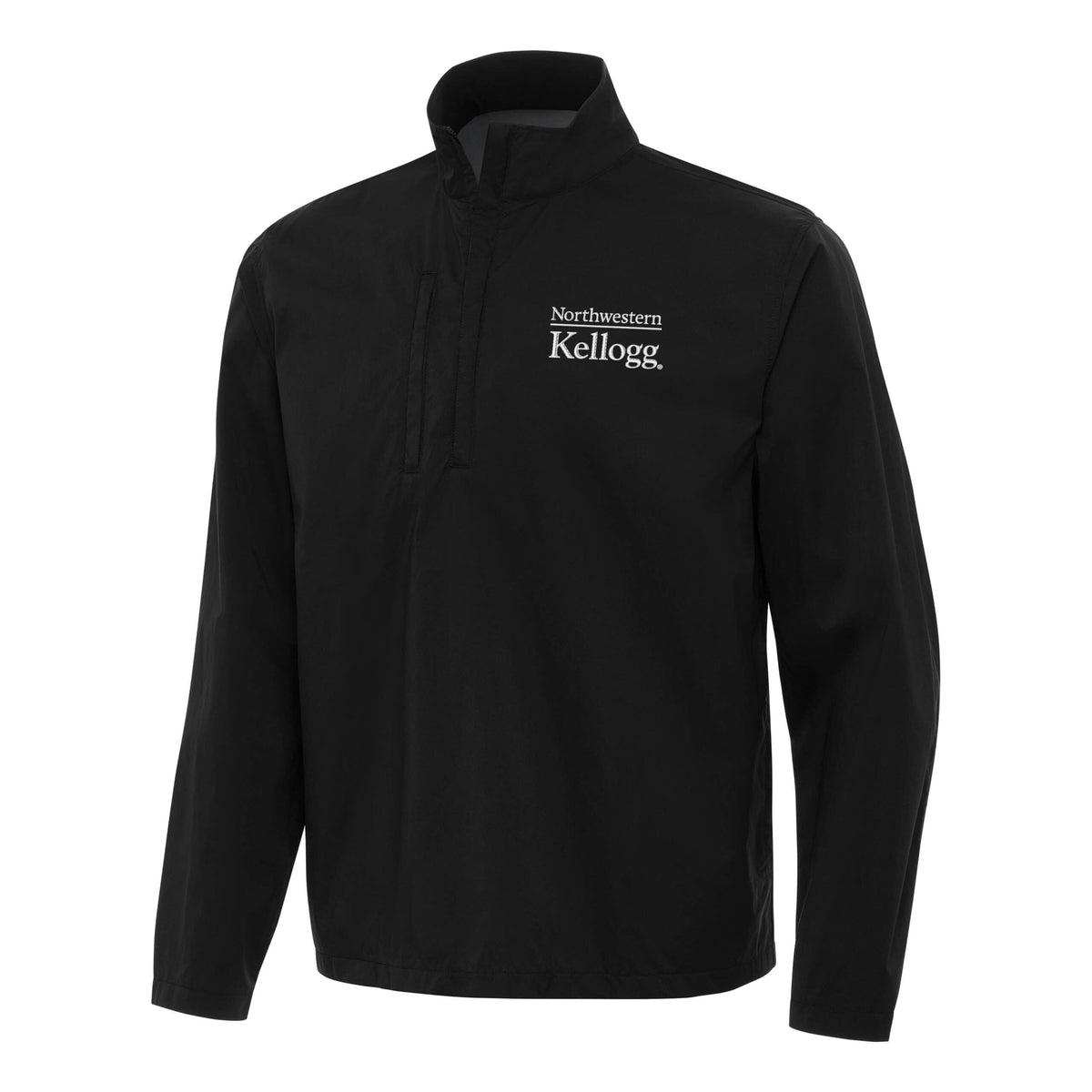 Northwestern I Kellogg Antigua Men's Black Brisk 1/4 Zip Pullover