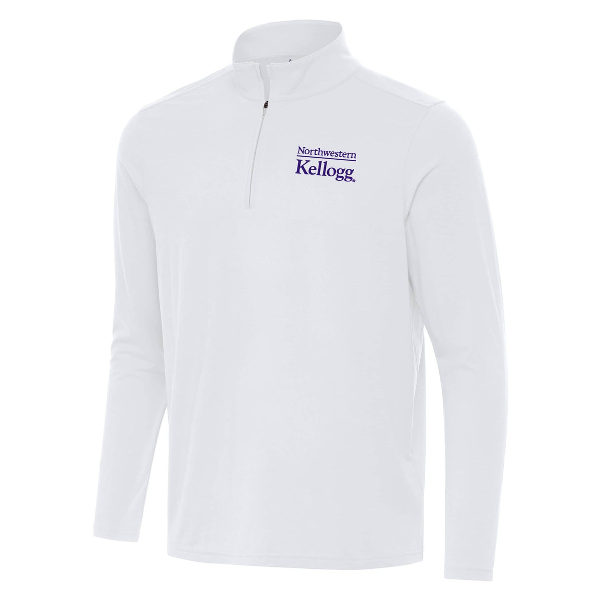 Northwestern I Kellogg Men's Antigua White Intent 1/4 Zip Pullover -2