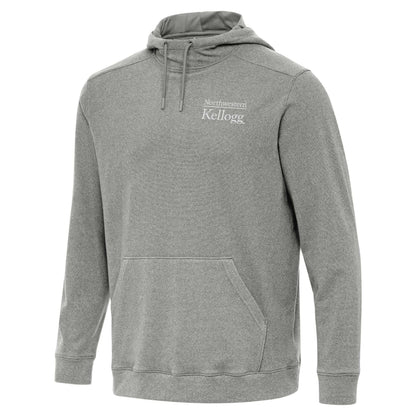 Northwestern I Kellogg Antigua Men's Cloud Supersoft Black Heather Pullover Hood -2