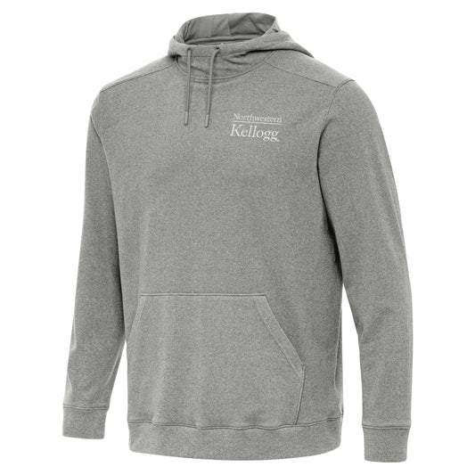 Northwestern I Kellogg Antigua Men's Cloud Supersoft Black Heather Pullover Hood -2