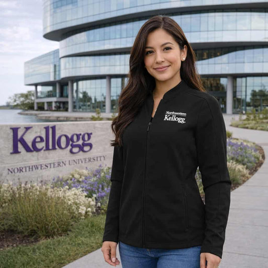 Northwestern I Kellogg Women's Antigua Regard Jacket in Black color