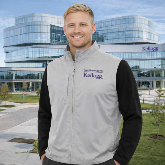 Northwestern I Kellogg Antigua Men's Stone Brisk FZ Vest-2