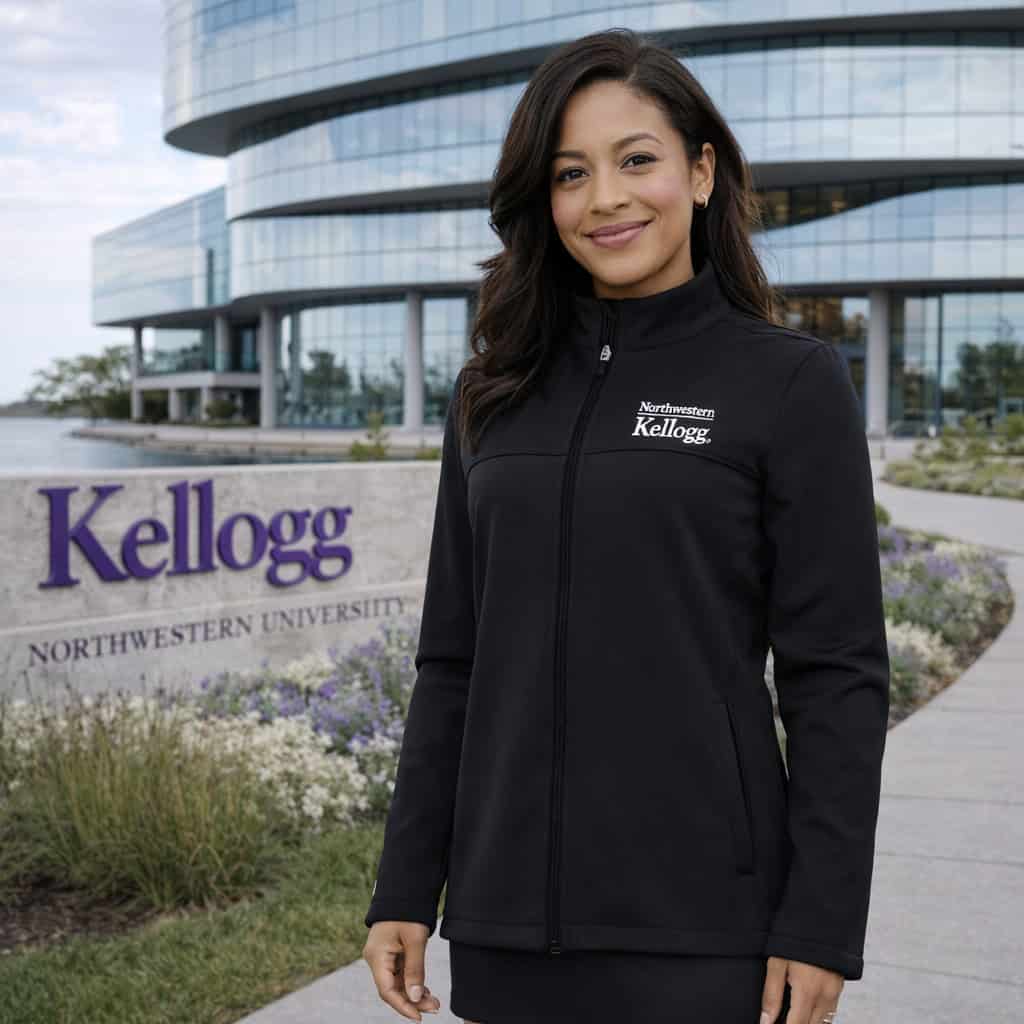 Northwestern I Kellogg Women's Antigua Links 2 Golf jacket in Black Color