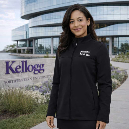 Northwestern I Kellogg Women's Antigua Links 2 Golf jacket in Black Color