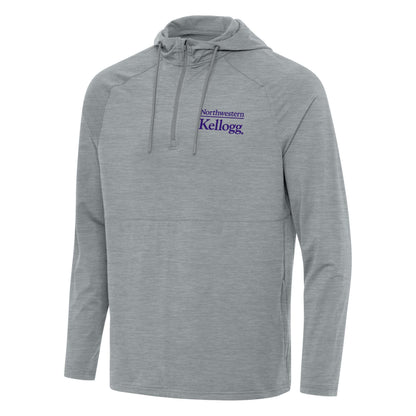 Northwestern I Kellogg Men's Antigua Skyscraper Heather Spikes2 1/4 Zip Pullover Hood -2