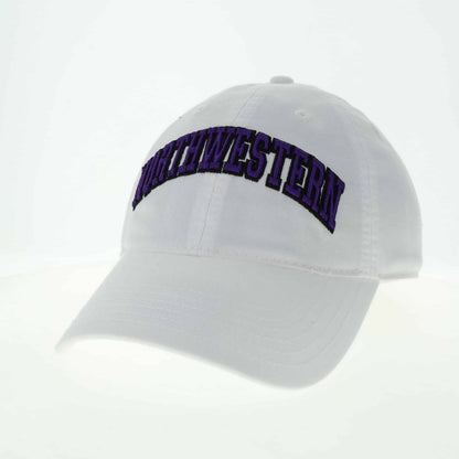 Northwestern University Wildcats Legacy Unconstructed Adjustable White Hat with Arched Northwestern Design