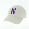Northwestern University Wildcats Legacy Unconstructed Adjustable Almond Cream Hat with Stylized N Design-3