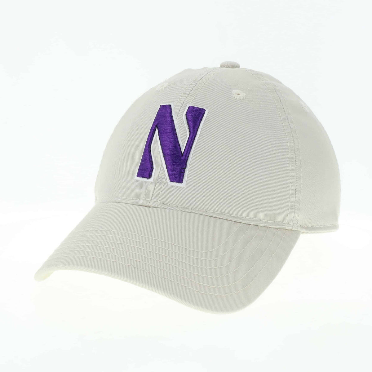 Northwestern University Wildcats Legacy Unconstructed Adjustable Almond Cream Hat with Stylized N Design-3