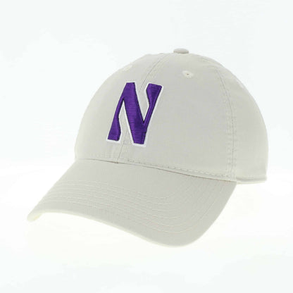 Northwestern University Wildcats Legacy Unconstructed Adjustable Almond Cream Hat with Stylized N Design-3