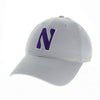 Northwestern University Wildcats Legacy Unconstructed Adjustable Light Grey Hat with Stylized N Design-2