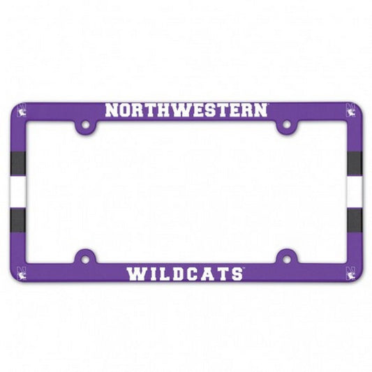 Northwestern Wildcats Full Color Plastic Universal License Plate Frame