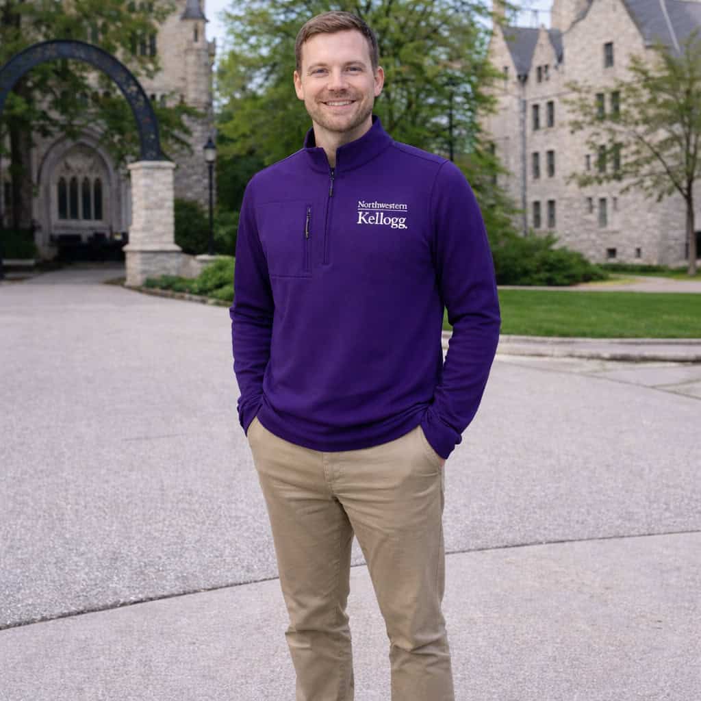 Northwestern I Kellogg Antigua Men's Purple Insider 1/4 Zip Pullover