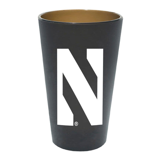 Northwestern University Wildcats 16 oz. Black Silicone Pint Glass With Stylized N Design