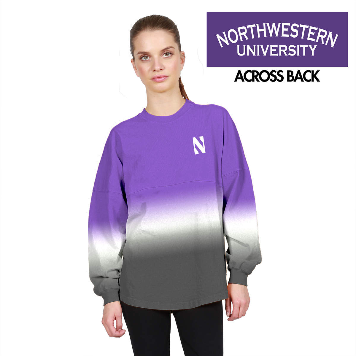 Northwestern University Wildcats Tie Dye Spirit Jersey with Stylized N Design