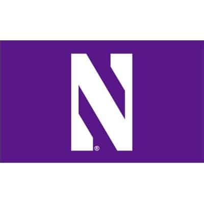 Northwestern University Wildcats 2'X3' Purple Flag with White N Sewn on