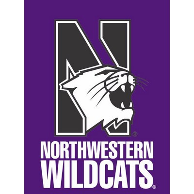 Northwestern University Wildcats 12"X18" Purple Garden Flag with N-Cat & Northwestern University Wildcats Design