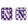 Northwestern University Wildcats 1.25" Square Fridge Magnet set of Two Combo Pack #5